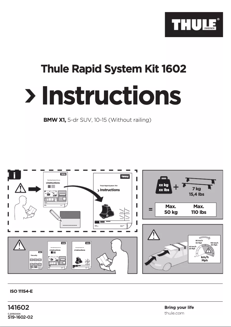 Image de la première page du manuel de l'appareil Rapid System Kit 1602