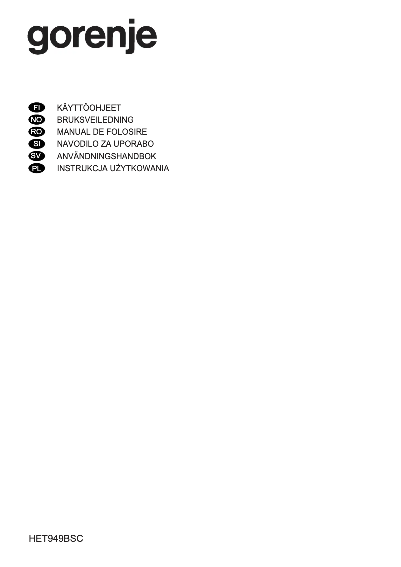 Image de la première page du manuel de l'appareil HET949BSC