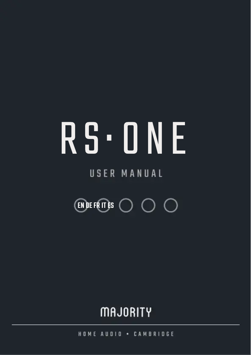 Page 1 de la notice Manuel utilisateur Majority RS One