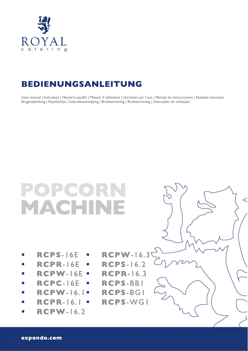 Page n°1 - Manuel utilisateur Royal Catering RCPW.16.2