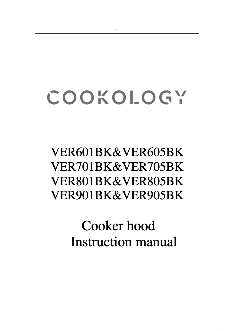 Page 1 de la notice Manuel utilisateur Cookology VER905BK