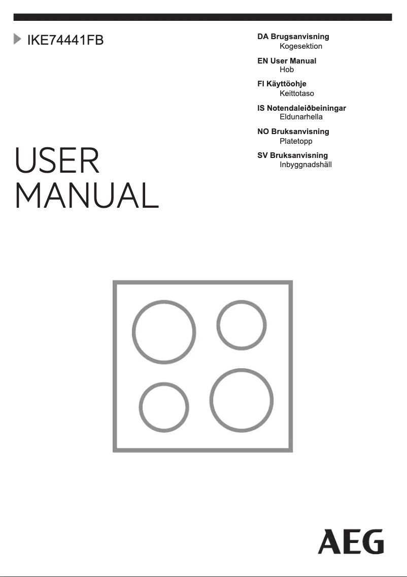 Page n°1 - Manuel utilisateur AEG IKE74441FB