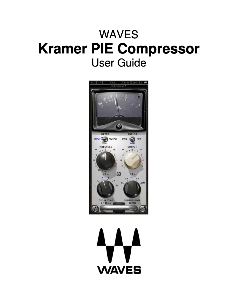 Page 1 de la notice Manuel utilisateur Waves Kramer PIE Compressor