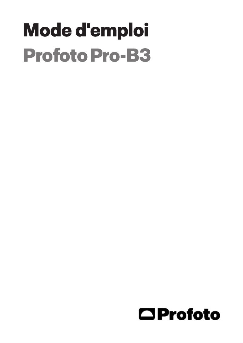 Page n°1 - Manuel utilisateur Profoto Pro-B3