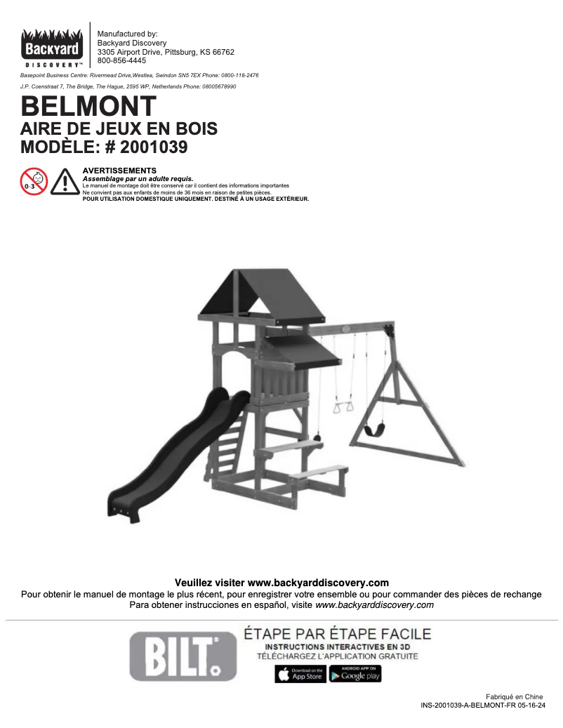 Image de la première page du manuel de l'appareil Belmont
