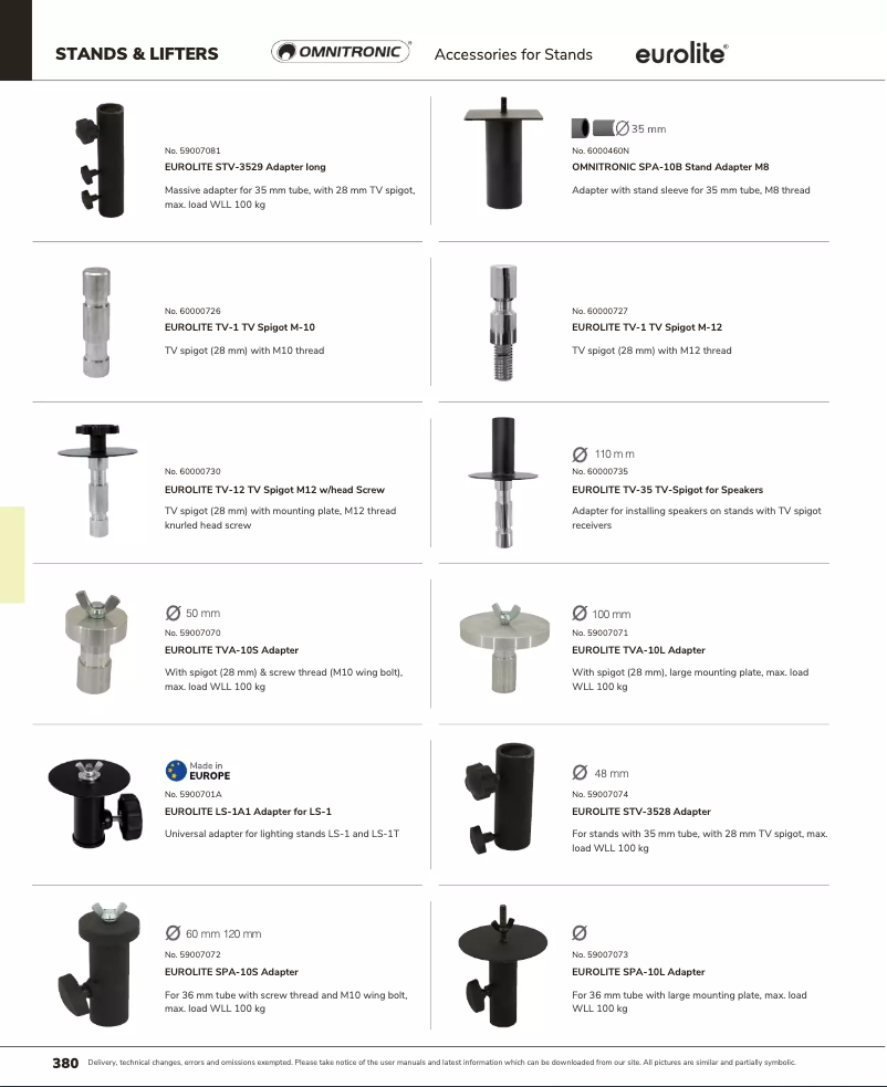 Page 1 de la notice Catalogue Eurolite LS-1A1