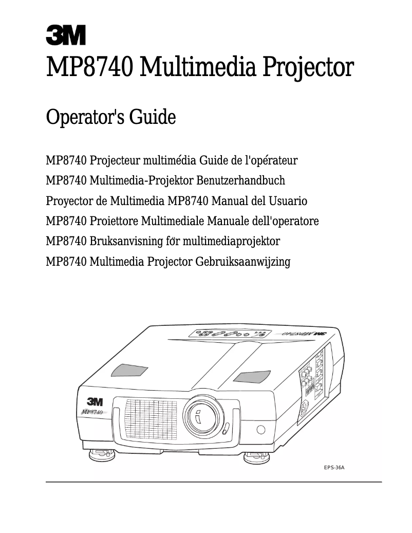 Page n°1 - Manuel utilisateur 3M MP8740