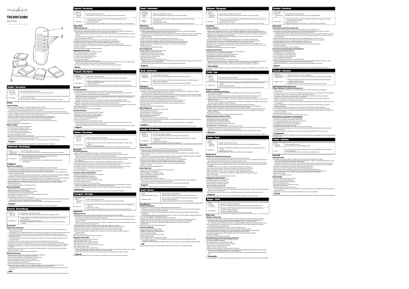 Page 1 de la notice Manuel utilisateur Nedis TRCKRF20BK
