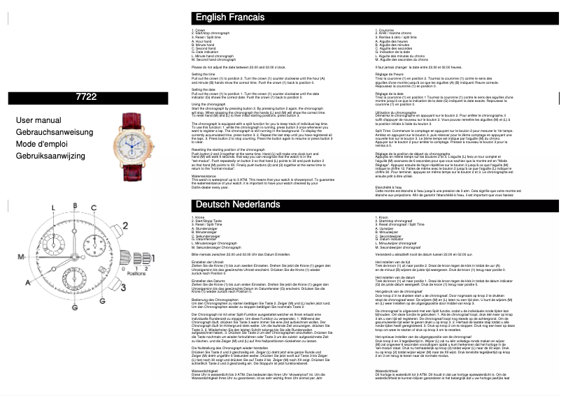 Page n°1 - Manuel utilisateur Davis 7722