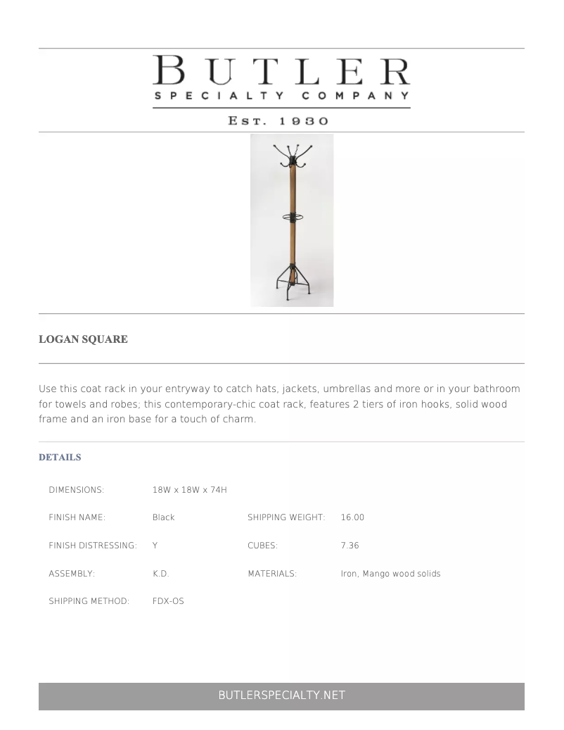 Page 1 de la notice Manuel utilisateur Butler Logan Square 2059295