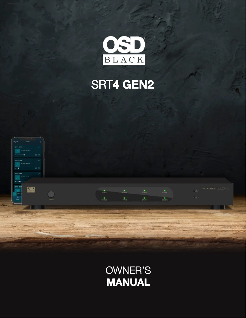 Page n°1 - Manuel utilisateur OSD Audio Black SRT4 GEN2