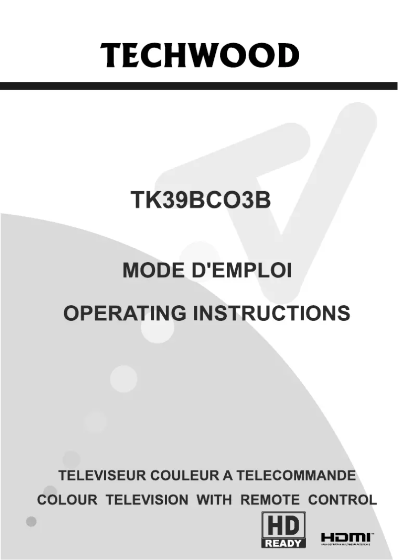 Page n°1 - Manuel utilisateur Techwood TK39BCO3B