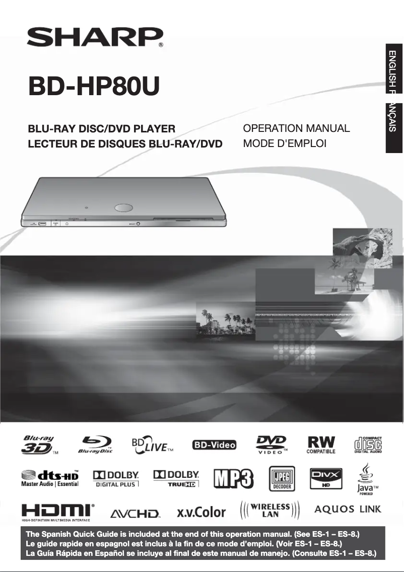 Page n°1 - Manuel utilisateur Sharp BD-HP80U