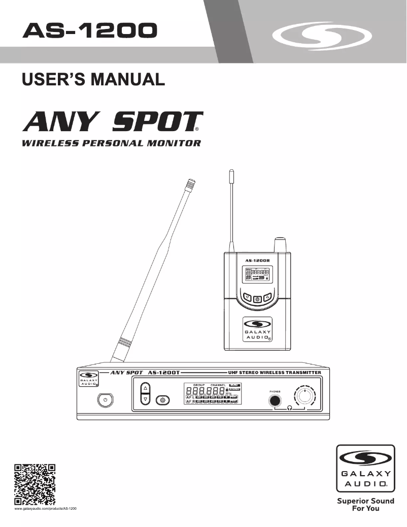 Page n°1 - Manuel utilisateur Galaxy Audio AS-1210
