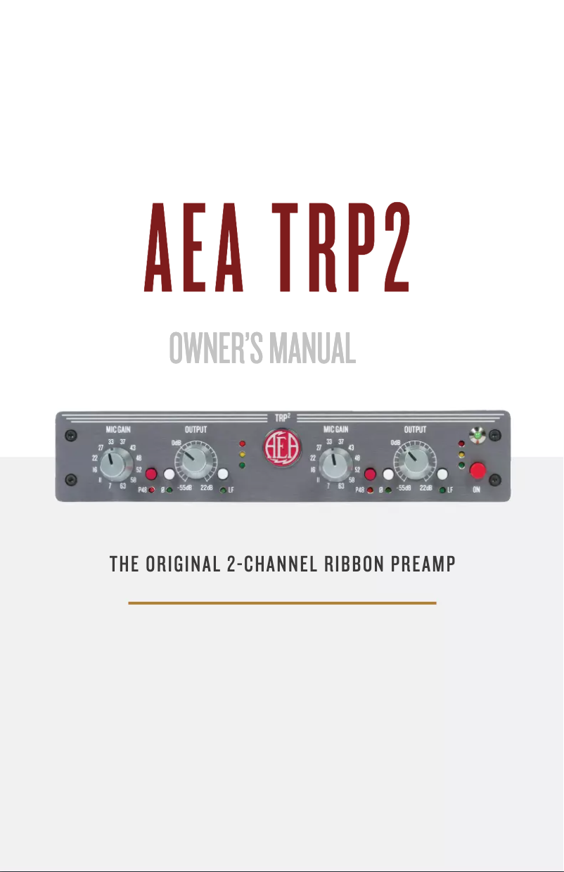 Image de la première page du manuel de l'appareil TRP2