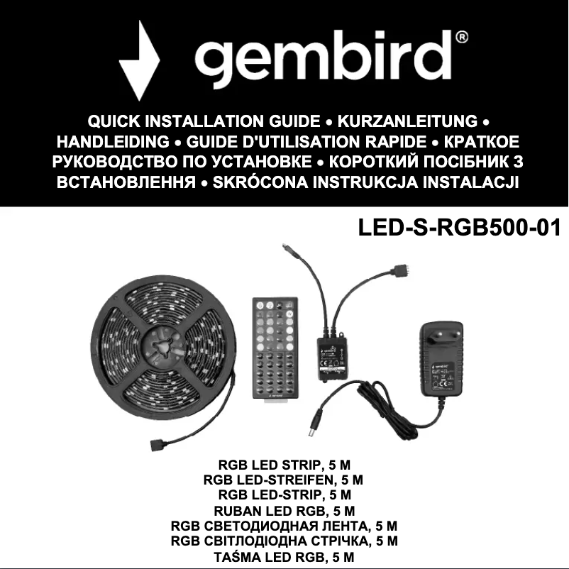Page n°1 - Manuel utilisateur Gembird LED-S-RGB500-01