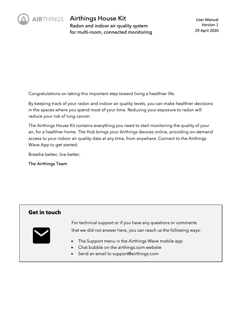 Image de la première page du manuel de l'appareil House Kit