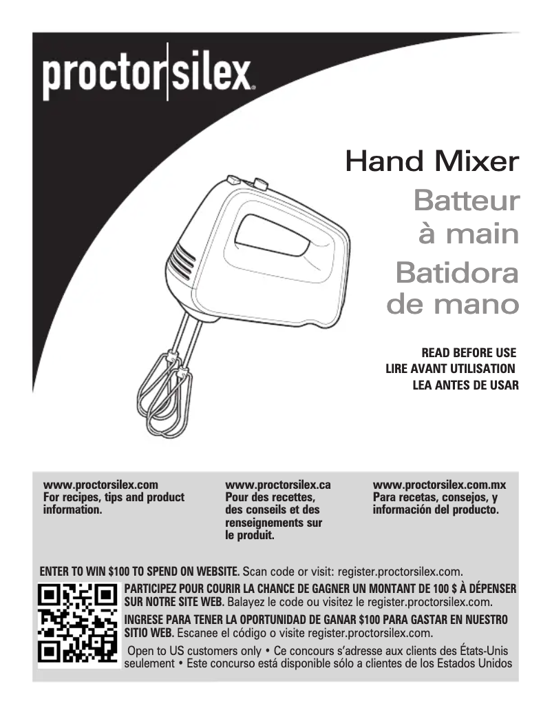 Página 1 del manual Manual de usuario Proctor Silex 62501