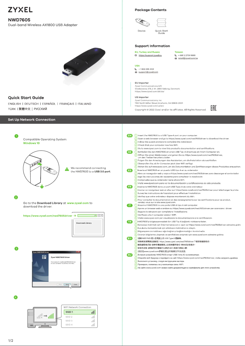 Page n°1 - Manuel utilisateur ZyXEL NWD7605