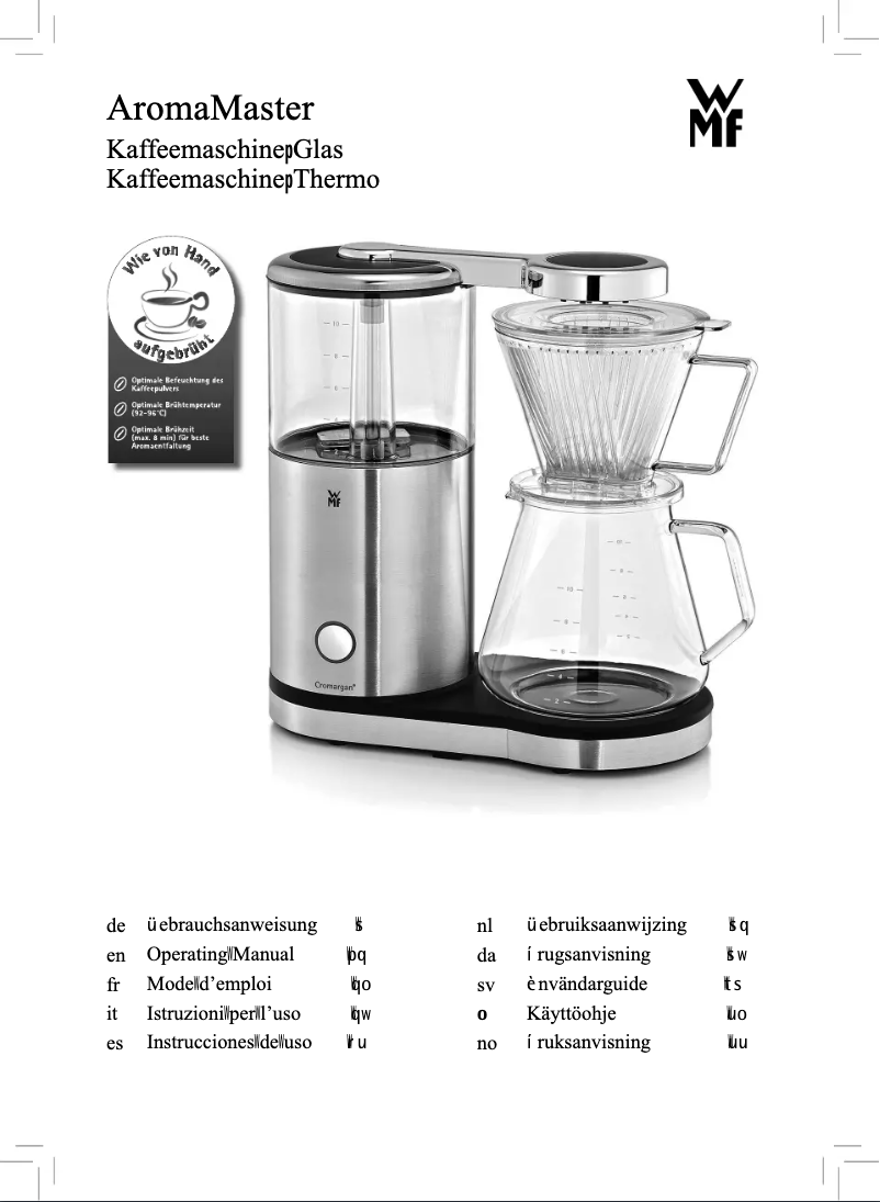 Page 1 de la notice Manuel utilisateur WMF AromaMaster