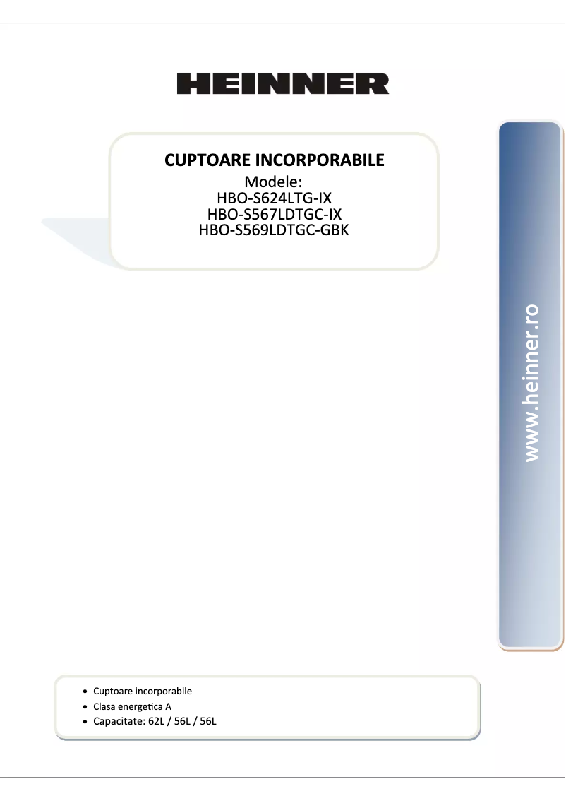 Page 1 de la notice Manuel utilisateur Heinner HBO-S567LDTGC-IX