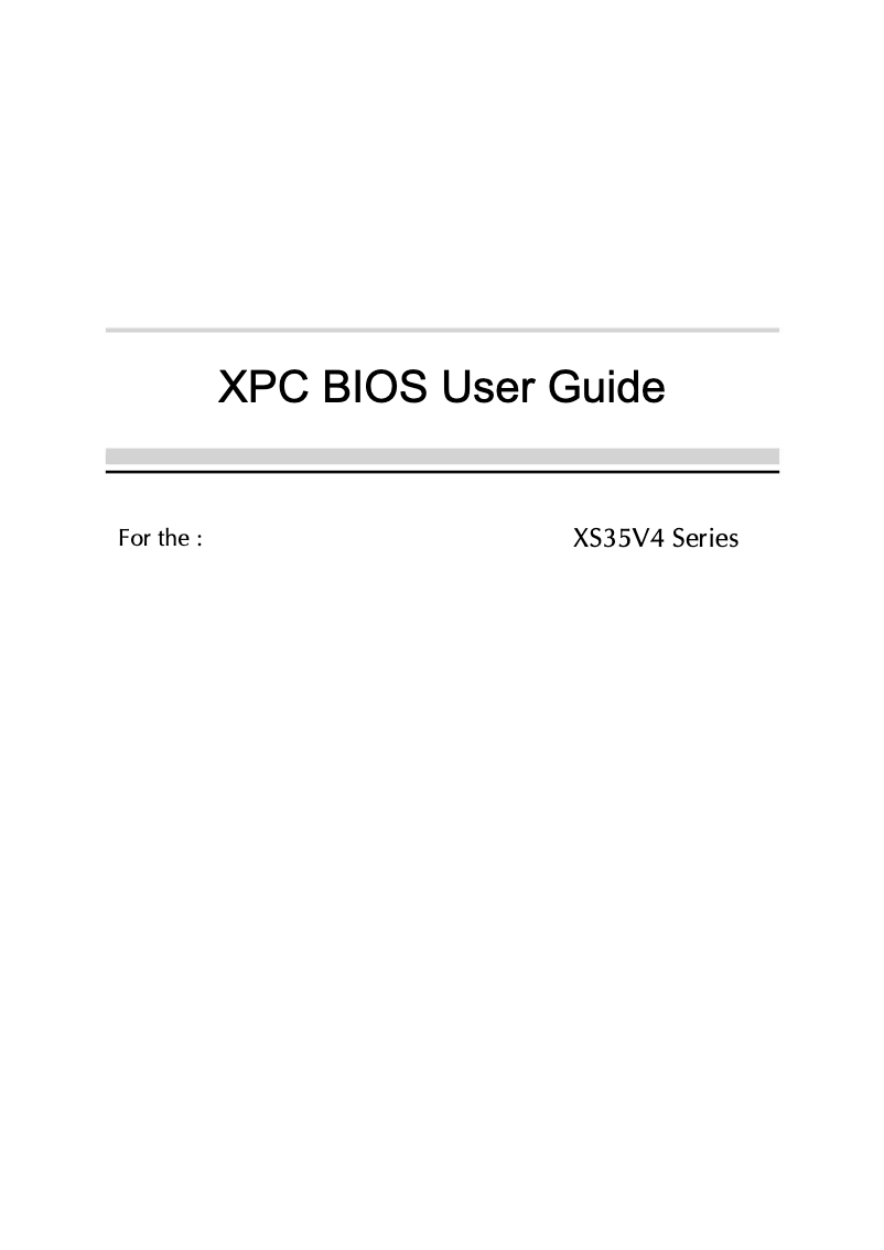 Page 1 of the manual User Manual Shuttle XS 3500BB V4