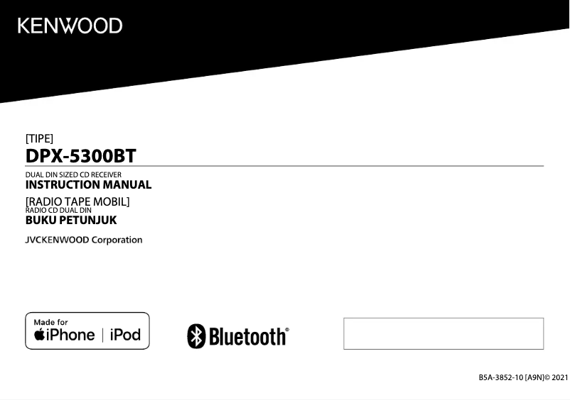 Page 1 de la notice Manuel utilisateur Kenwood DPX-5300BT