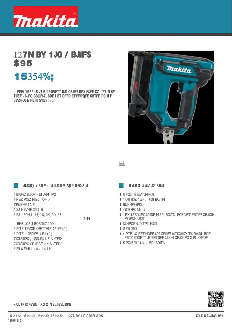 Page n°1 - Fiche technique Makita PT354DZ
