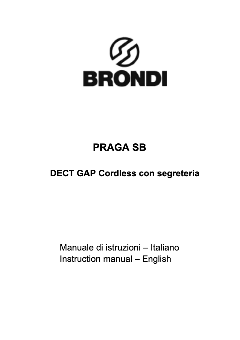 Página 1 del manual Manual de usuario Brondi Praga SB