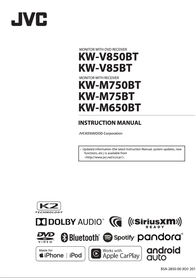 Page n°1 - Manuel utilisateur JVC KW-M75BT