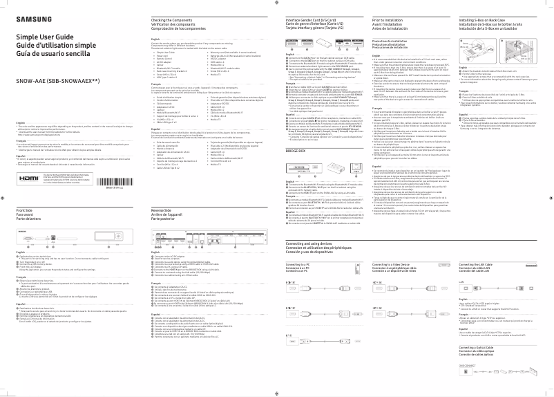 Page 1 de la notice Guide de démarrage rapide Samsung SNOW-AAE