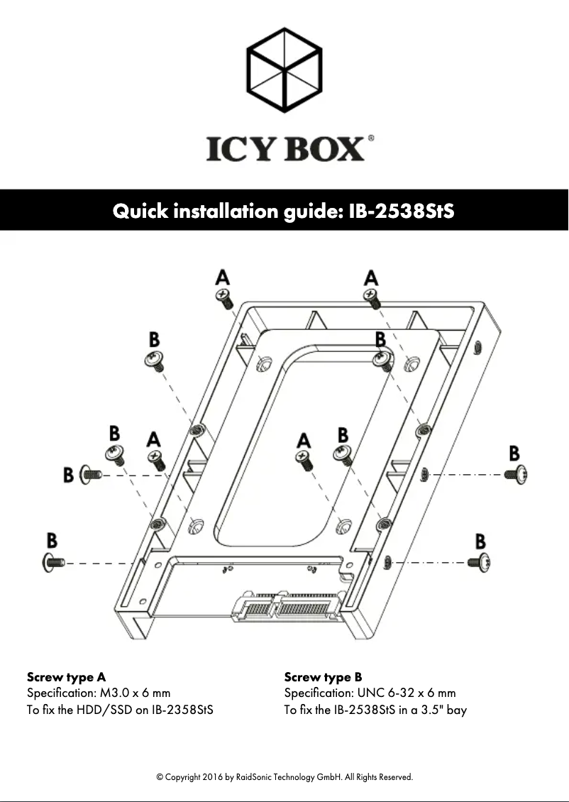 Page n°1 - Mode d'emploi Icy Box IB-2538STS
