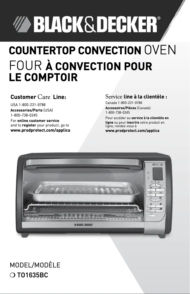 Page 1 de la notice Manuel utilisateur Black & Decker TO1635BC