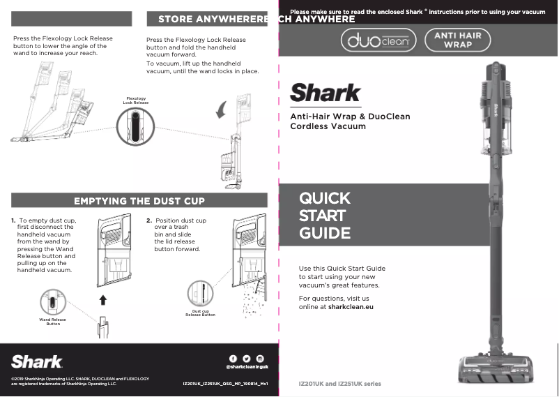 Page 1 de la notice Manuel utilisateur Shark DuoClean IZ251UKT