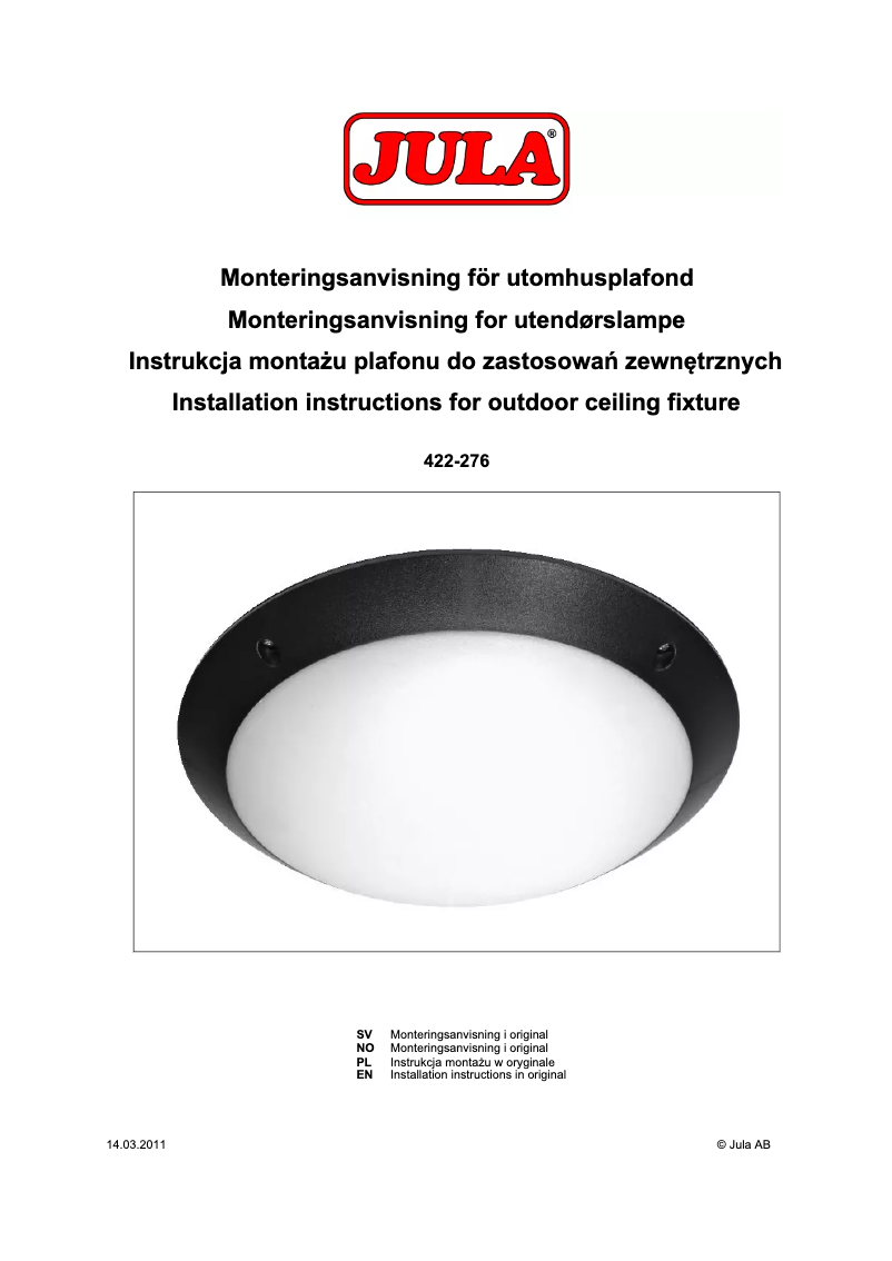 Page n°1 - Manuel utilisateur Anslut 422-276