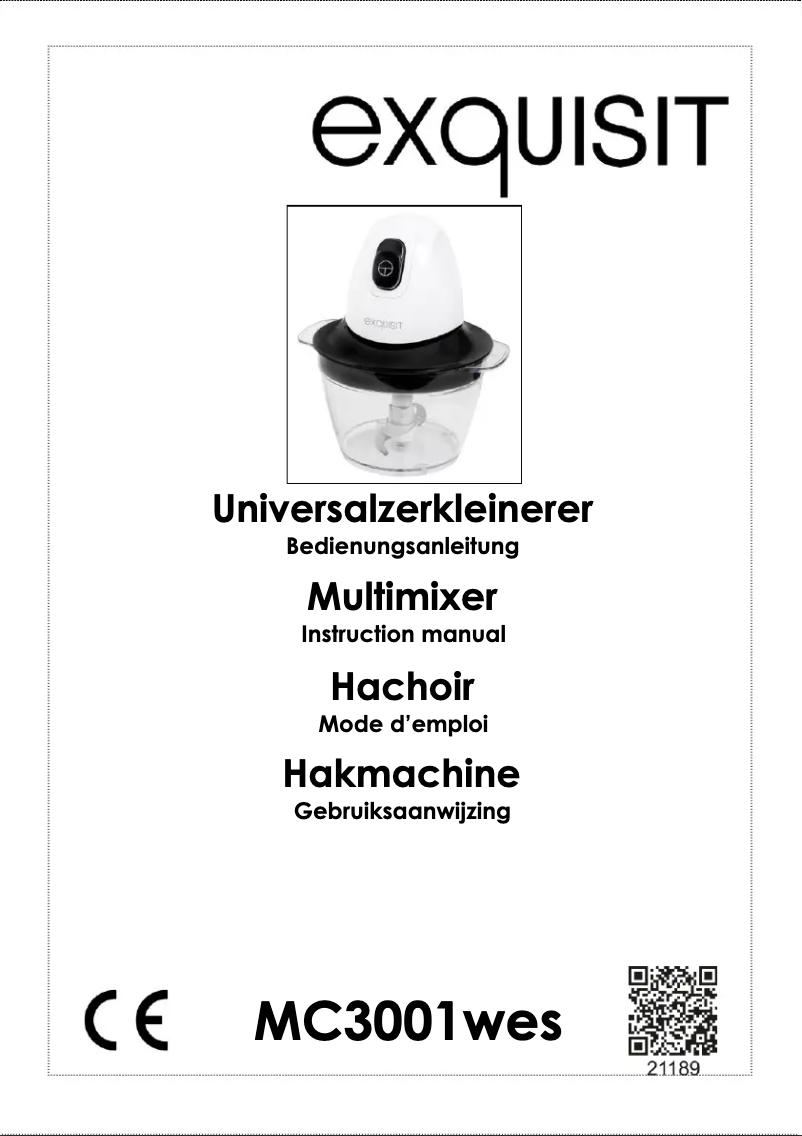 Page 1 de la notice Manuel utilisateur Exquisit MC 3001 wes