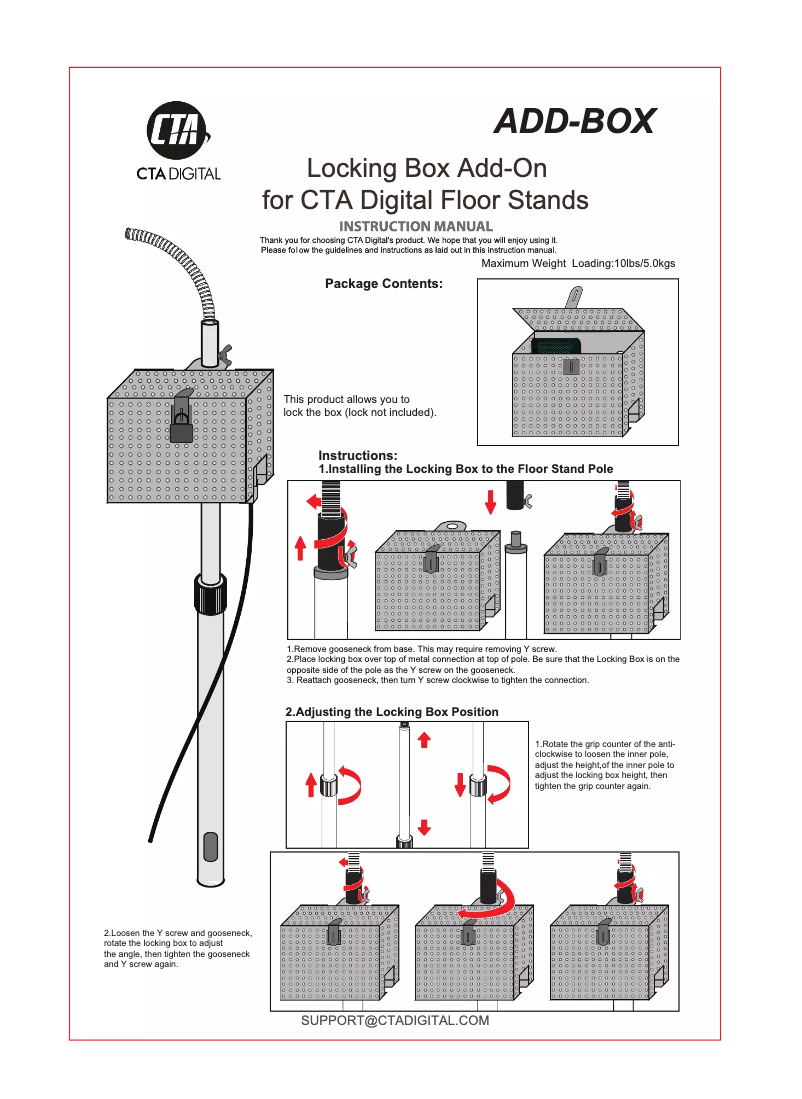 Page 1 de la notice Manuel utilisateur CTA Digital ADD-BOXL