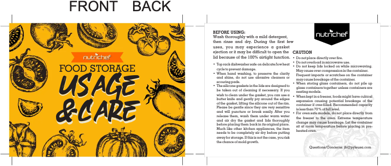 Page 1 de la notice Manuel utilisateur Nutrichef NCGLBU.5