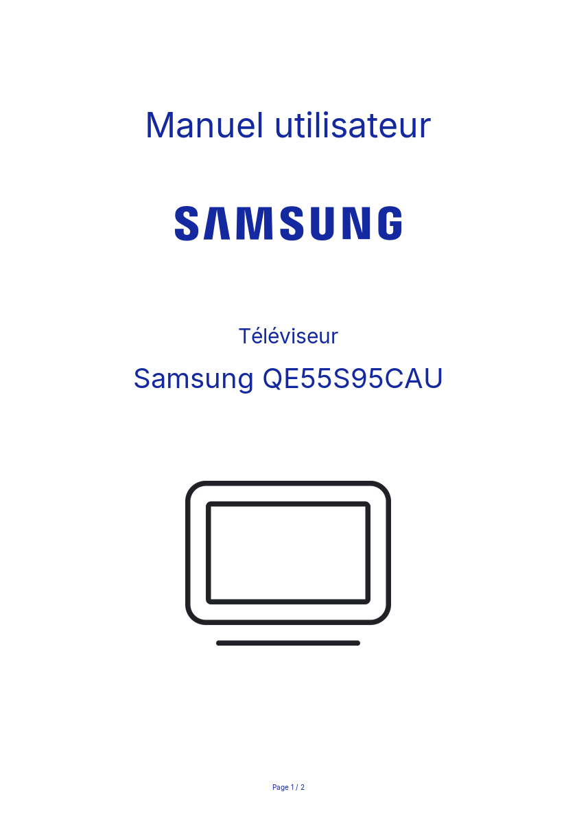 Image de la première page du manuel de l'appareil QE55S95CAU