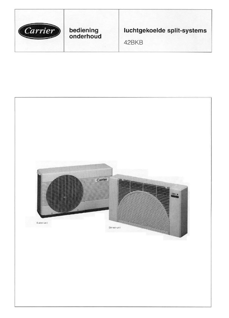 Page n°1 - Manuel utilisateur Carrier 42BKB