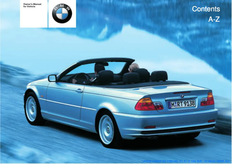 Page 1 de la notice Manuel utilisateur BMW 325ci Convertible (2003)