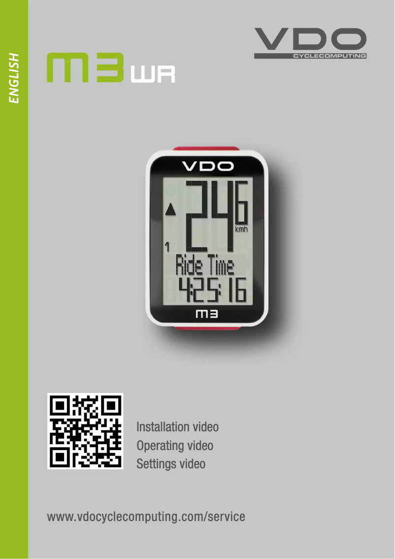 Page n°1 - Manuel utilisateur VDO M3 WR