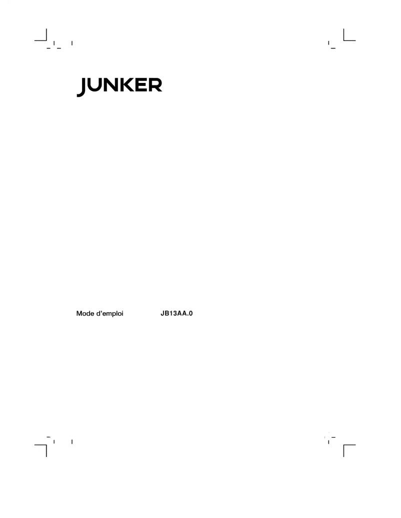 Page n°1 - Manuel utilisateur Junker JB13AA50