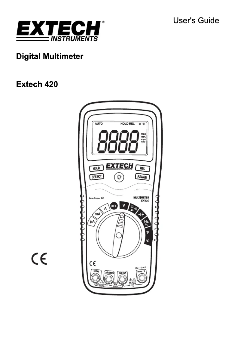 Page 1 de la notice Manuel utilisateur Extech EX420