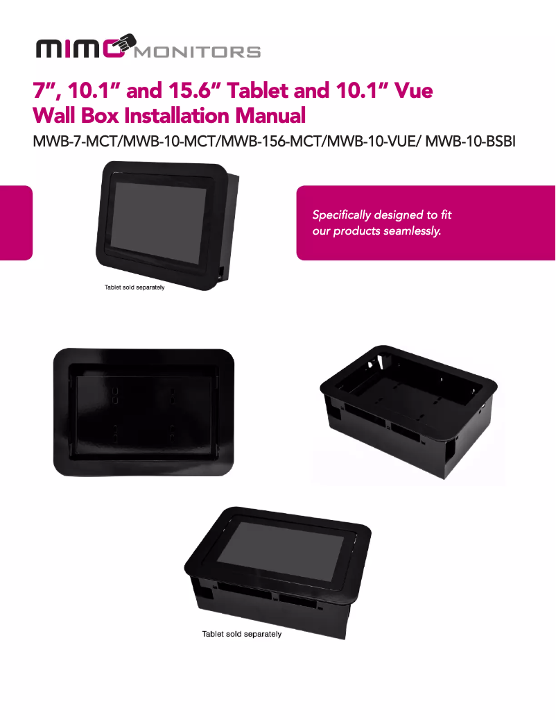 Page n°1 - Manuel utilisateur Mimo Monitors MWB-15-MCT
