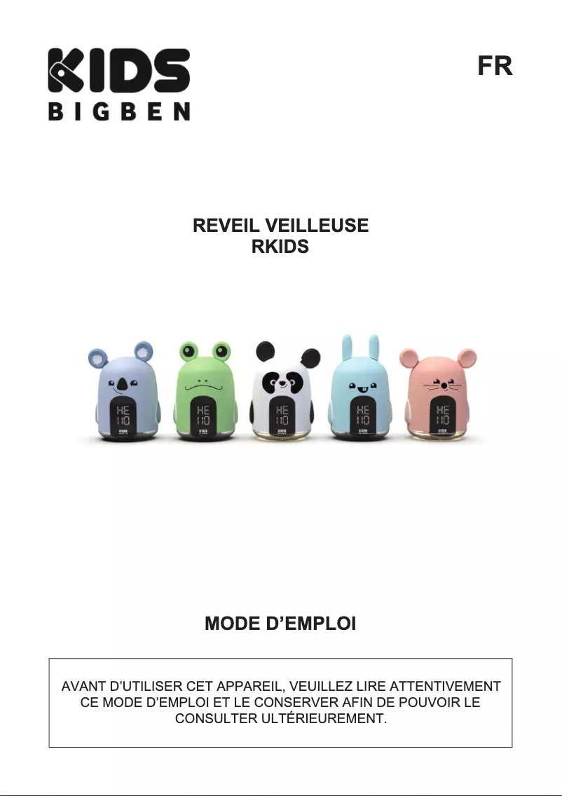 Page 1 de la notice Manuel utilisateur Bigben RKIDSCAT