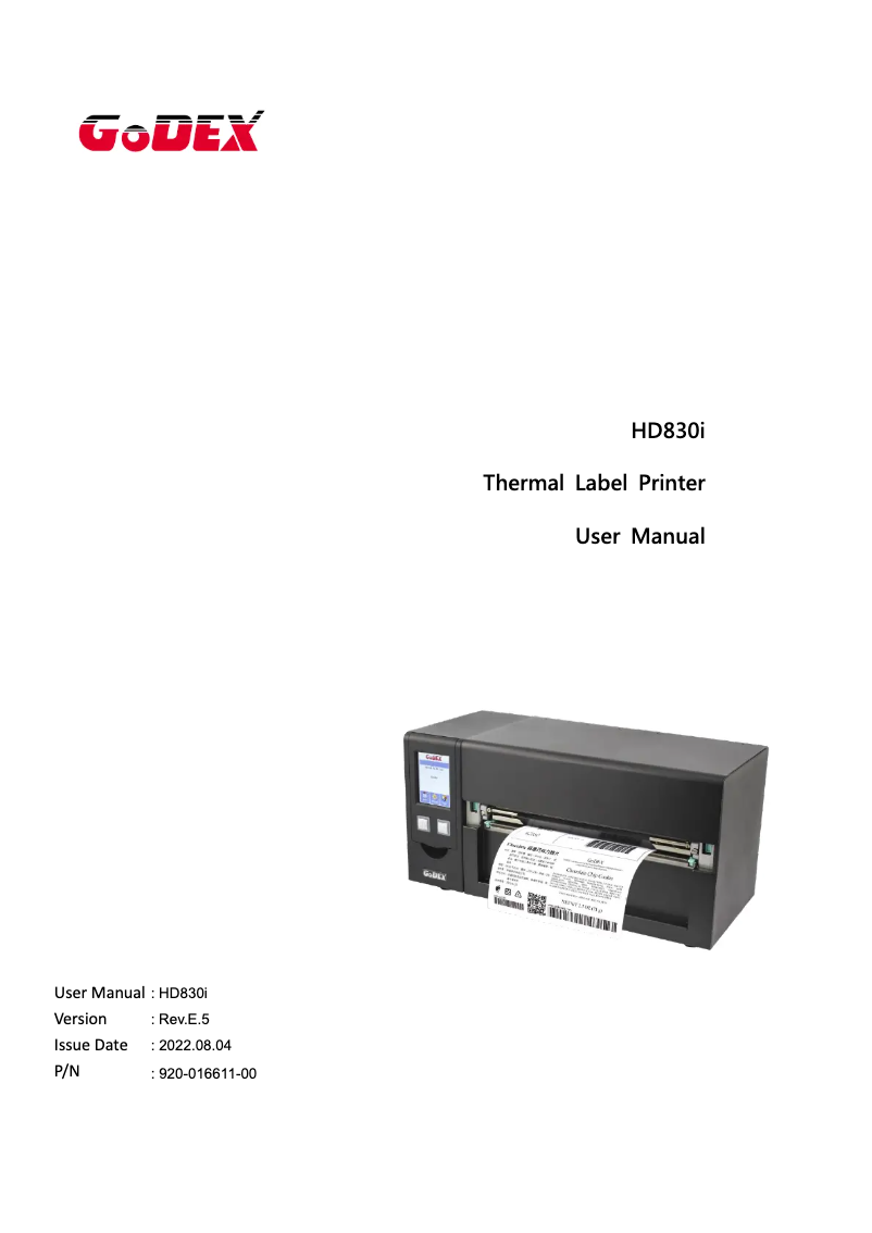 Image de la première page du manuel de l'appareil HD830i