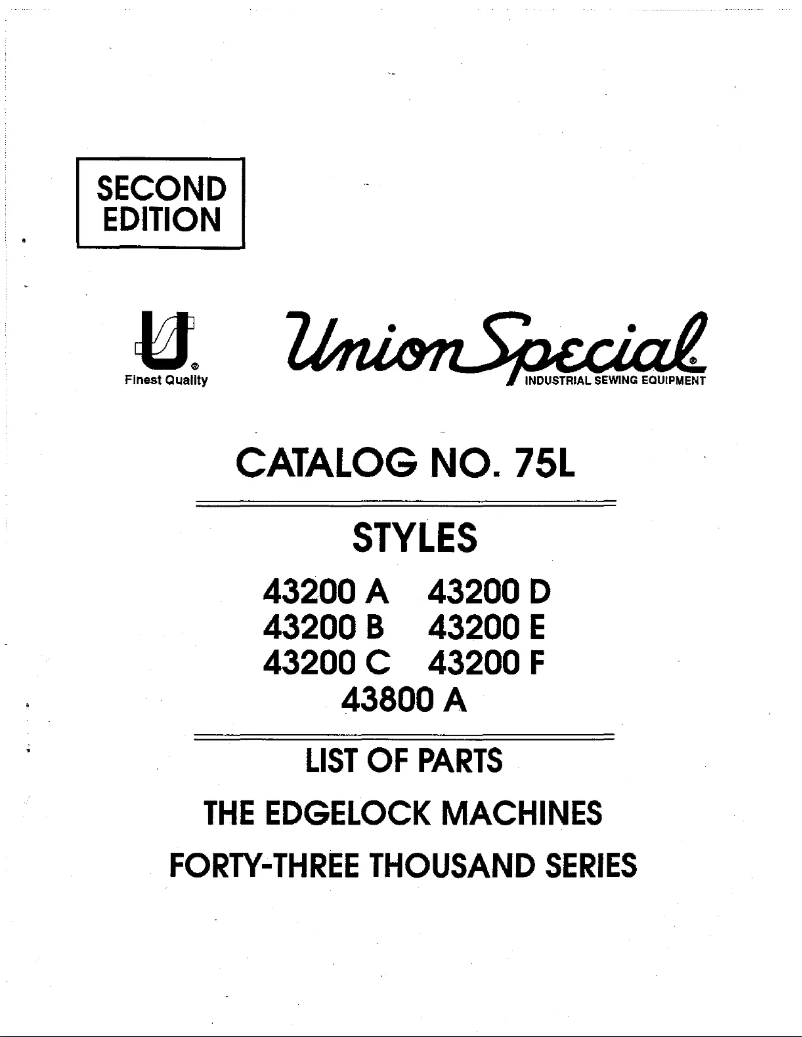 Page 1 de la notice Manuel utilisateur Union Special 43200F