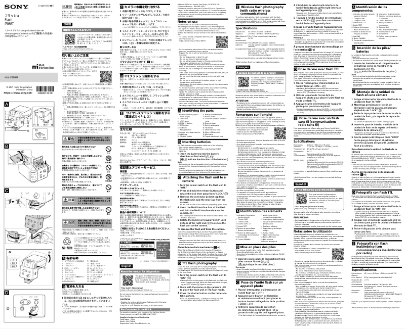 Image de la première page du manuel de l'appareil HVL-F28RM