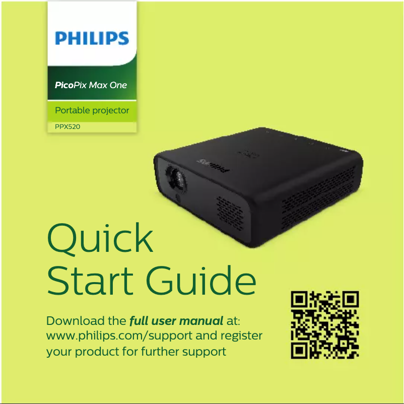 Page n°1 - Guide de démarrage rapide Philips Picopix Max One PPX520